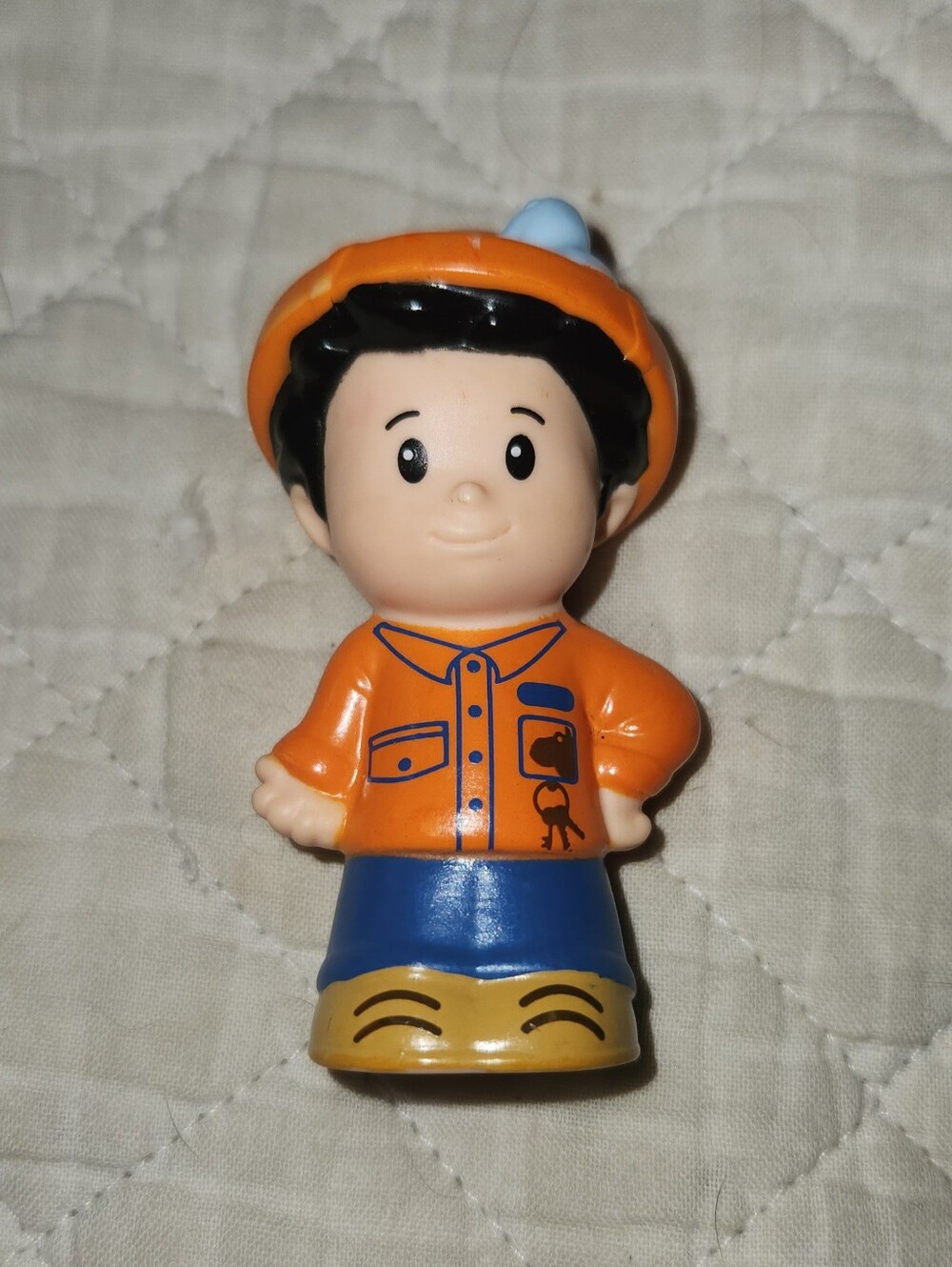 2014 Mattel Little People Caucasian ZOOKEEPER Orange Hat Bird Frog